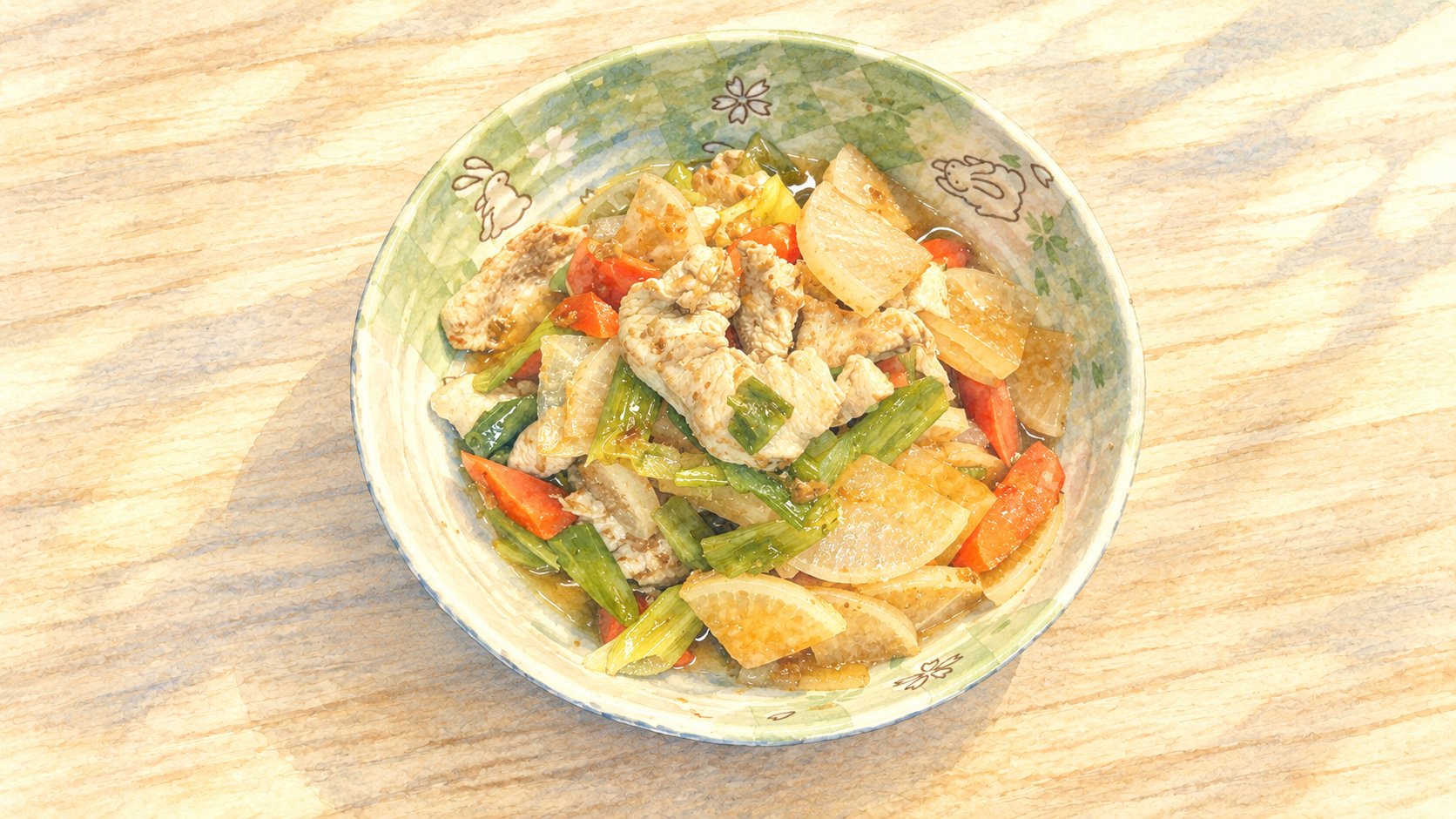 鶏むね肉と大根とにんじんと太ねぎの煮物